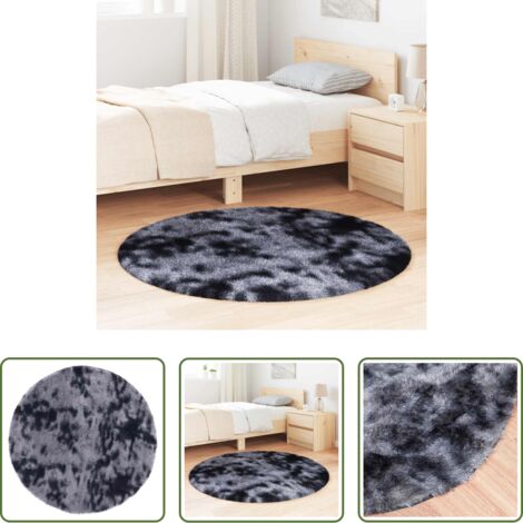 vidaXL Alfombra de pelo largo -  Alfombra de pelo largo NAVARRA gris oscuro 120x120 cm poliéster