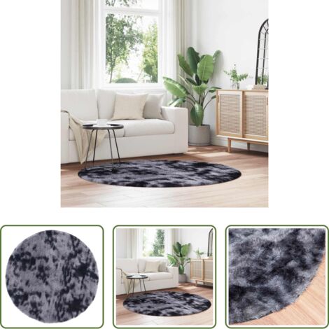 vidaXL Alfombra de pelo largo -  Alfombra de pelo largo NAVARRA gris oscuro 160x160 cm poliéster