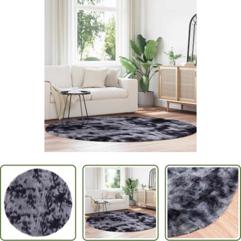 vidaXL Alfombra de pelo largo -  Alfombra de pelo largo NAVARRA gris oscuro 200x200 cm poliéster
