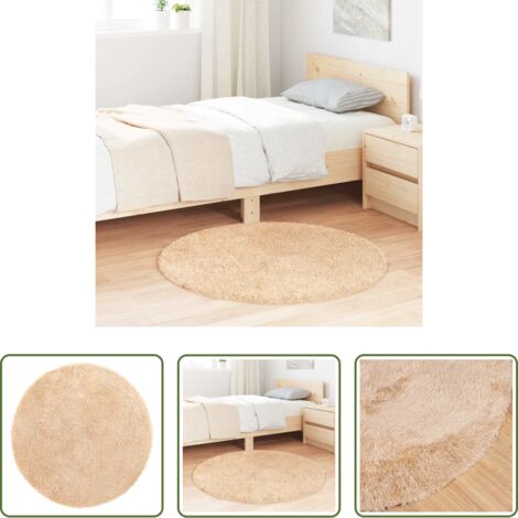 vidaXL Alfombra de poliéster -  Alfombra peluda de pelo largo NAVARRA beige 100x100cm poliéster
