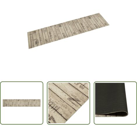 vidaXL Alfombra de terciopelo -  Alfombra de cocina lavable terciopelo estampado valla 60x300 cm