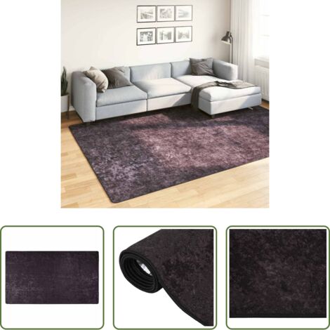vidaXL Alfombra de terciopelo -  Alfombra lavable gris antracita 190x300 cm