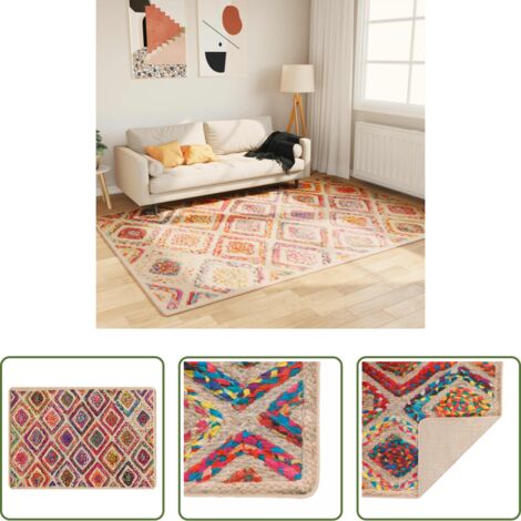 vidaXL Alfombra de terciopelo -  Alfombra lavable multicolor 160x230 cm