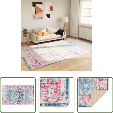 vidaXL Alfombra de terciopelo -  Alfombra lavable multicolor 190x300 cm