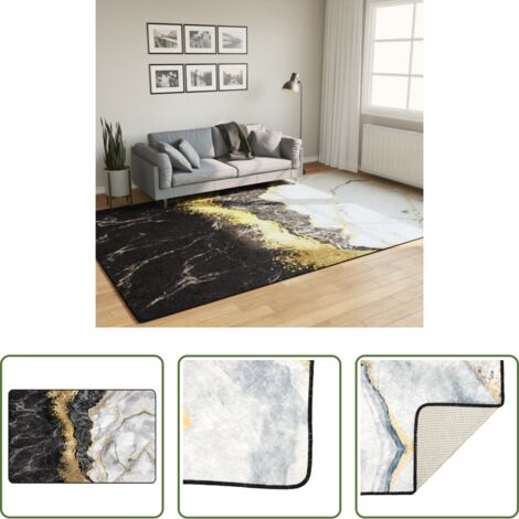 vidaXL Alfombra de terciopelo -  Alfombra lavable multicolor 190x300 cm