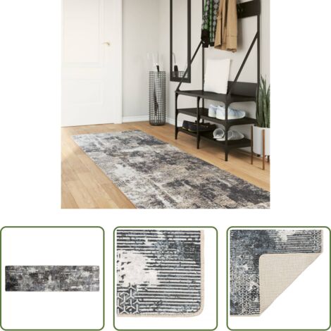 vidaXL Alfombra de terciopelo -  Alfombra lavable multicolor 80x300 cm