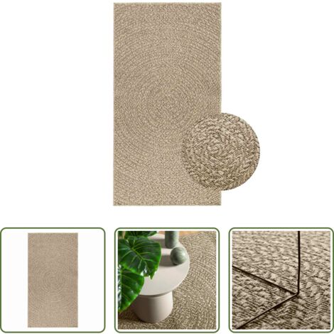 vidaXL Alfombra de yute -  Alfombra ZIZUR apariencia yute interior exterior beige 80x150cm