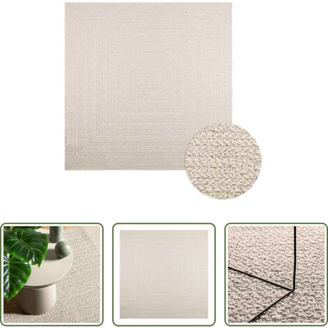 vidaXL Alfombra de yute -  Alfombra ZIZUR apariencia yute interior exterior crema