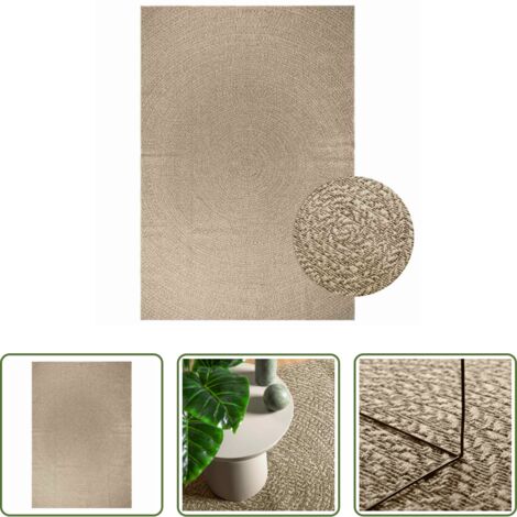 vidaXL Alfombra de yute -  Alfombra ZIZUR aspecto yute interior/exterior beige 200x290 cm