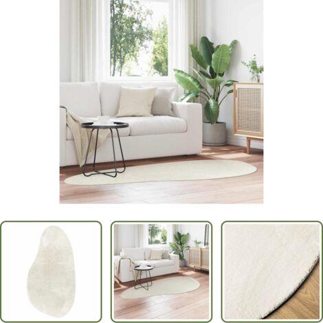vidaXL Alfombra decorativa -  Alfombras de área HUARTE Crema 100 x 200 cm Poliéster