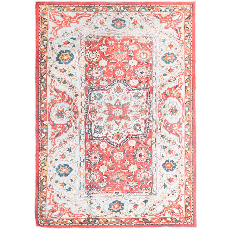 

vidaXL Alfombra estampada lavable multicolor poliéster 200x300 cm - Multicolor