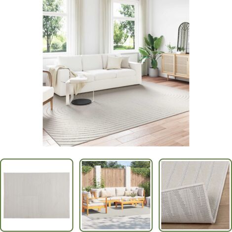 vidaXL Alfombra exterior -  Alfombras de área PALMERAS Crema 340 x 240 cm Poliéster