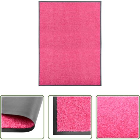 vidaXL Alfombra exterior -  Felpudo lavable rosa 90x120 cm