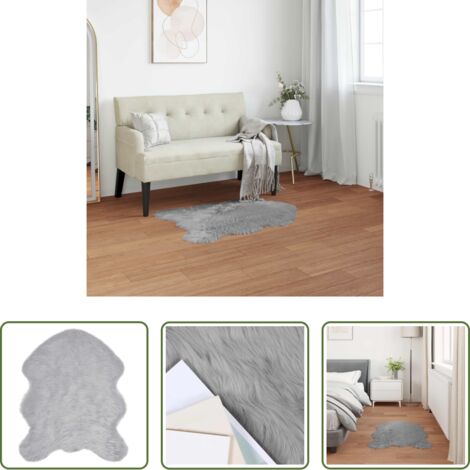 vidaXL Alfombra gris - Alfombra de Imitación de Piel de Oveja Tafalla Gris 50 x 80 cm