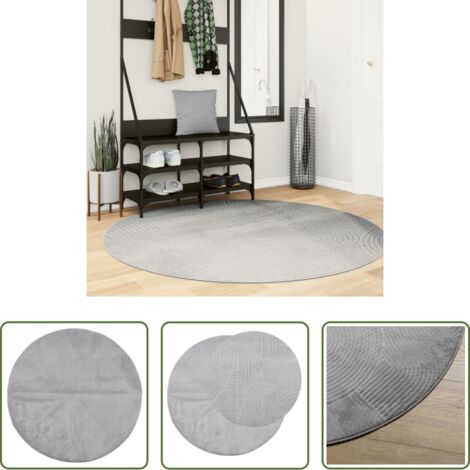 vidaXL Alfombra gris -  Alfombra de pelo corto look escandinavo IZA gris Ø 160 cm