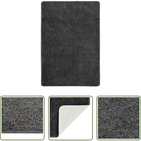 vidaXL Alfombra gris -  Alfombra peluda antideslizante gris oscuro 120x170 cm