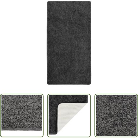 vidaXL Alfombra gris -  Alfombra peluda antideslizante gris oscuro 80x150 cm