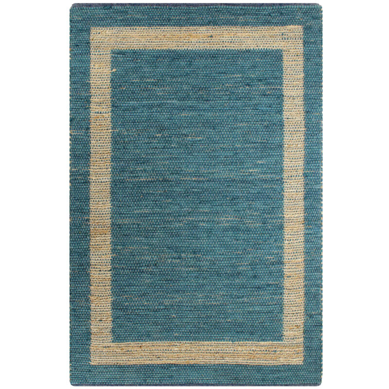 

vidaXL Alfombra hecha a mano de yute azul 80x160 cm - Azul