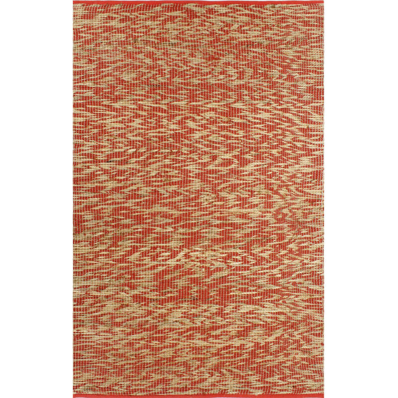 

Alfombra hecha a mano de yute rojo y natural 80x160 cm - Rojo - Vidaxl
