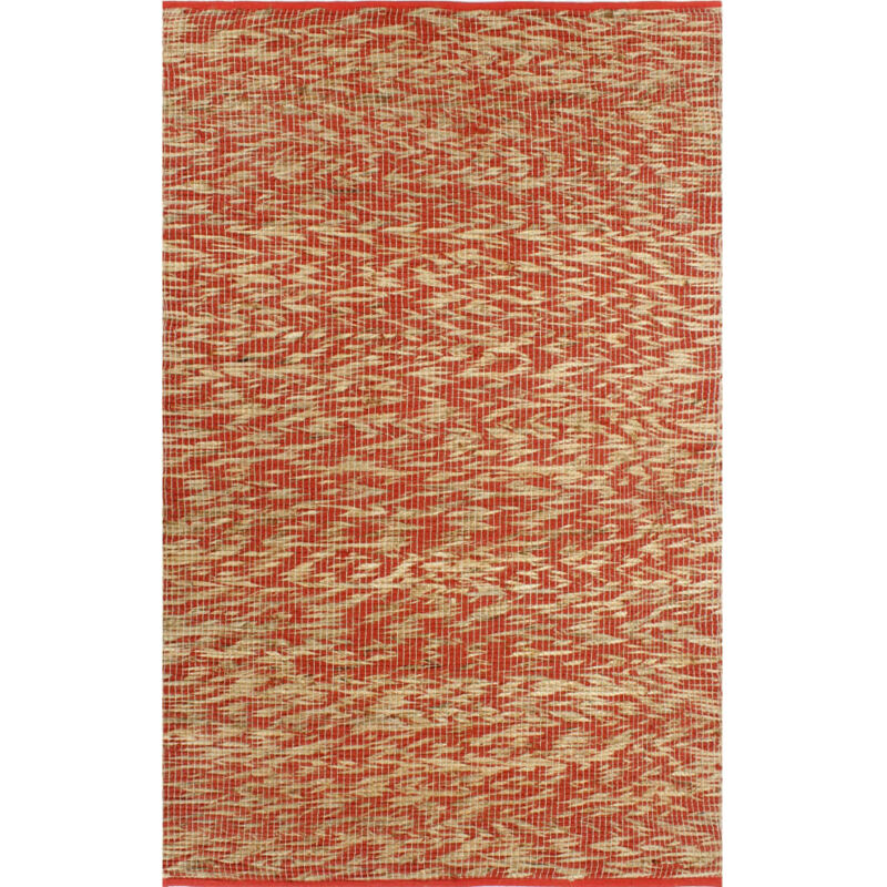 

vidaXL Alfombra hecha a mano de yute roja y natural 160x230 cm - Rojo