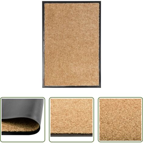 vidaXL Alfombra interior -  Felpudo lavable crema 40x60 cm