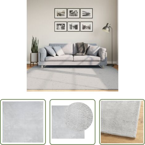 vidaXL Alfombra lavable -  Alfombra de pelo corto suave lavable HUARTE gris 200x200 cm