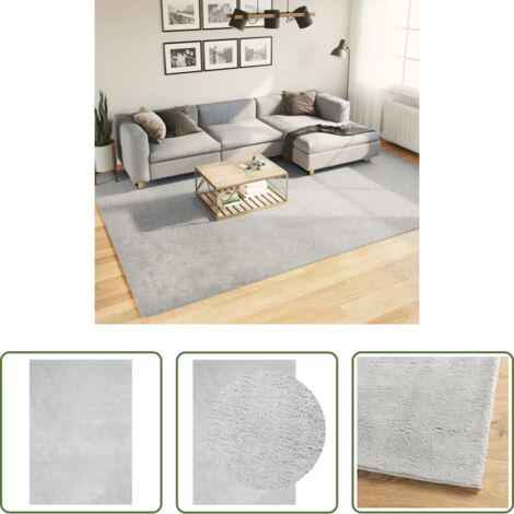 vidaXL Alfombra lavable -  Alfombra de pelo corto suave lavable HUARTE gris 240x340 cm