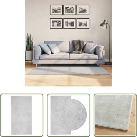vidaXL Alfombra lavable -  Alfombra de pelo corto suave lavable HUARTE gris 80x150 cm