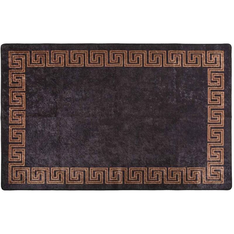 

Alfombra lavable antideslizante negro y dorado 80x150 cm - Multicolor - Vidaxl