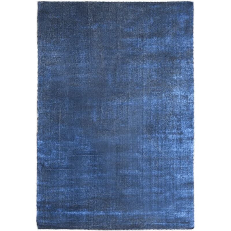 

vidaXL Alfombra lavable plegable poliéster azul marino 140x200 cm - Azul
