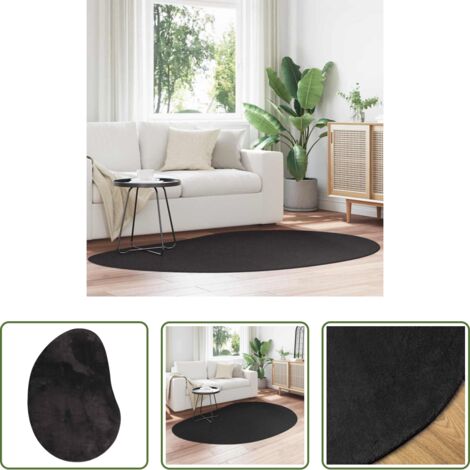 vidaXL Alfombra moderna -  Alfombras de área HUARTE Negro 140 x 200 cm Poliéster