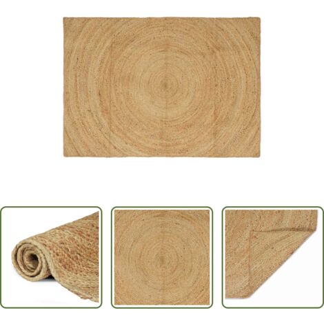 vidaXL Alfombra moderna -  Alfombras de área Rectangular Marrón 140 x 200 cm yute