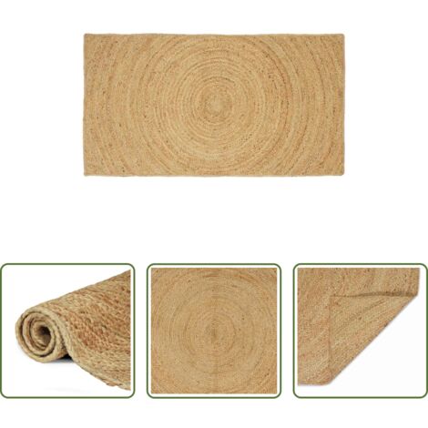 vidaXL Alfombra moderna -  Alfombras de área Rectangular Marrón 60 x 110 cm yute