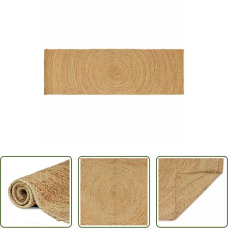 vidaXL Alfombra moderna -  Alfombras de área Rectangular Marrón 80 x 200 cm yute