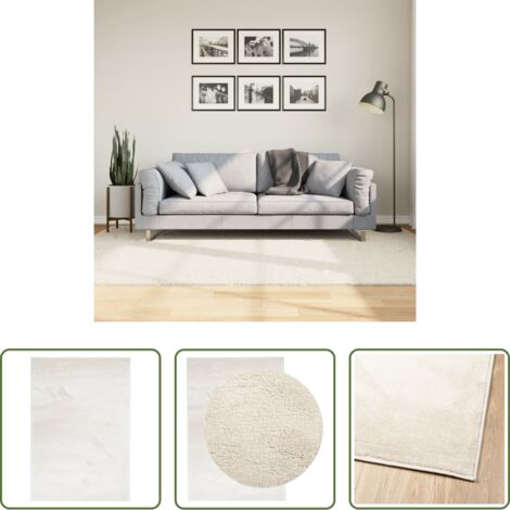 vidaXL Alfombra para salas de estar -  Alfombra de pelo corto OVIEDO beige 160x230 cm