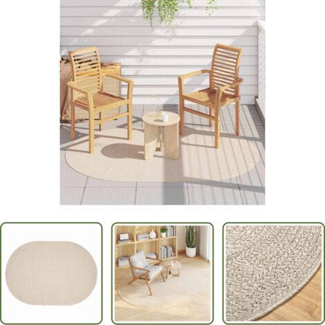 vidaXL Alfombra para terraza -  Alfombra ZIZUR Crema 200 x 140 cm Polipropileno