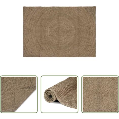 vidaXL Alfombra rectangular -  Alfombras de área Rectangular Gris 120 x 170 cm yute
