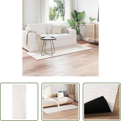 vidaXL Alfombra rectangular -  Alfombras de área Rectangular SIROLO Crema 200 x 80 cm