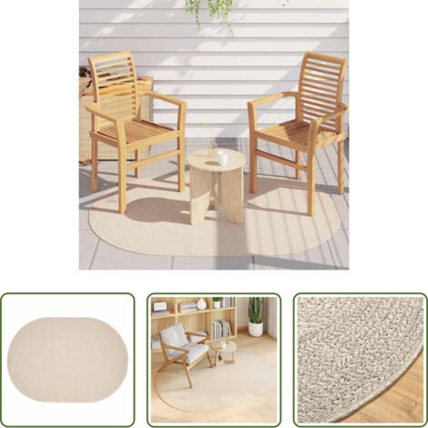 vidaXL Alfombra resistente al sol -  Alfombra ZIZUR Crema 170 x 120 cm Polipropileno
