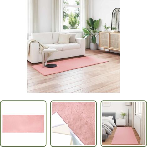 vidaXL Alfombra rosa -  Alfombra de pelo sintético antideslizante Olite Rosa Poliéster