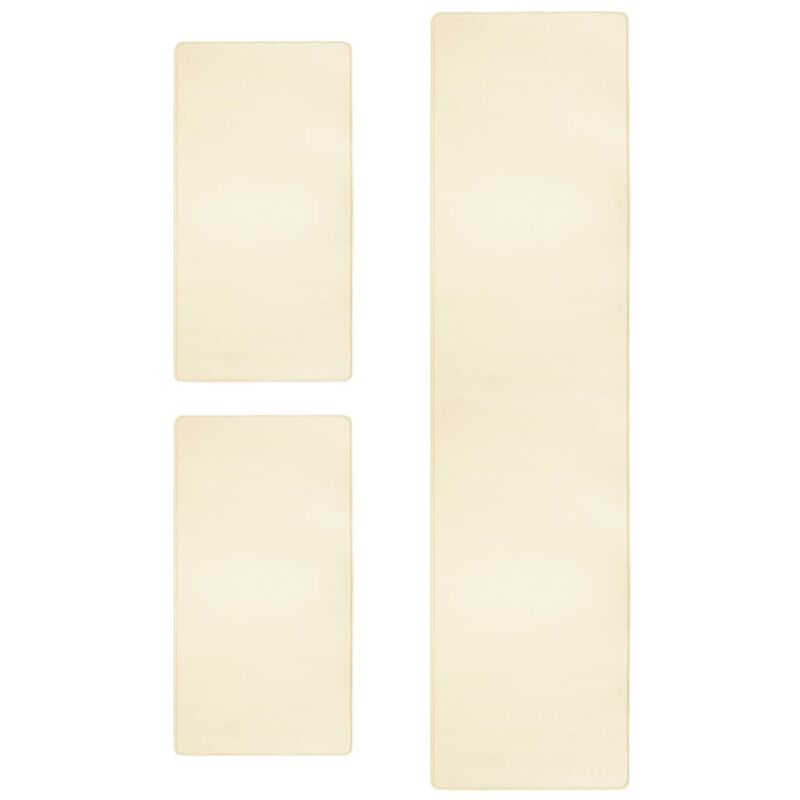 

Alfombras de dormitorio de pelo largo 3 piezas color crema - Crema - Vidaxl
