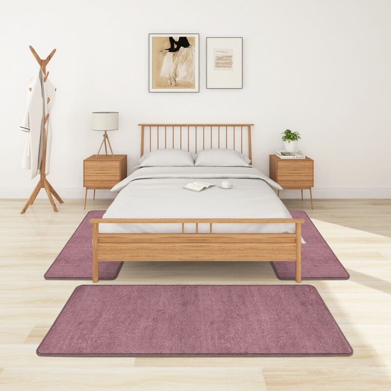 

vidaXL Alfombras de dormitorio de pelo largo 3 piezas morado - Púrpura