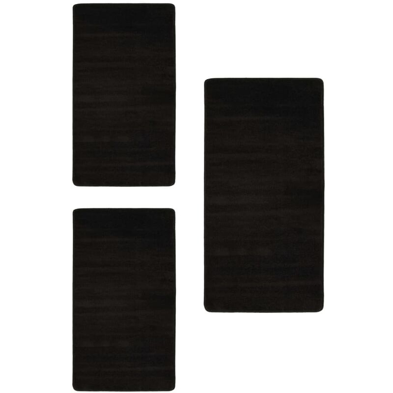 

Alfombras de dormitorio de pelo largo 3 piezas negro - Negro - Vidaxl