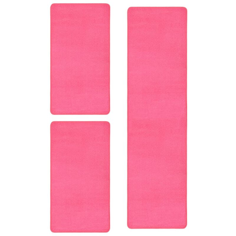 

Alfombras de dormitorio de pelo largo 3 piezas rosa - Rosa - Vidaxl