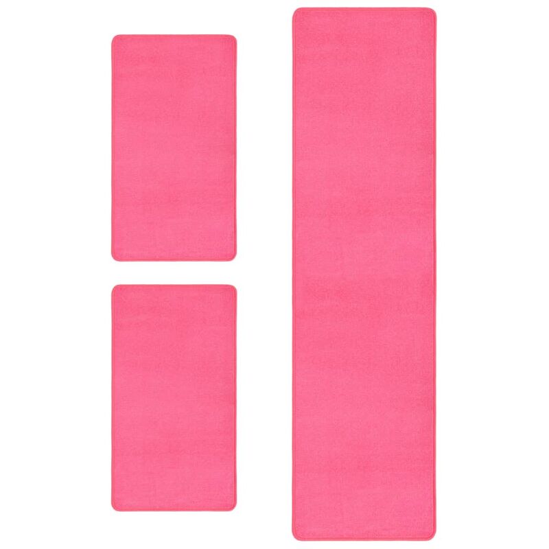 

Alfombras de dormitorio de pelo largo 3 piezas rosa - Rosa - Vidaxl