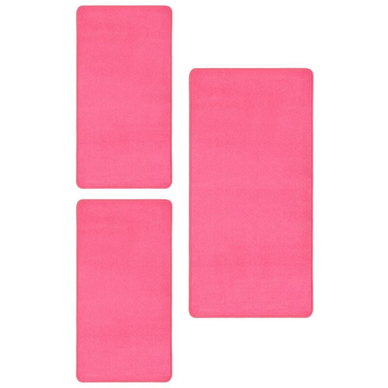 

Alfombras de dormitorio de pelo largo 3 piezas rosa - Rosa - Vidaxl