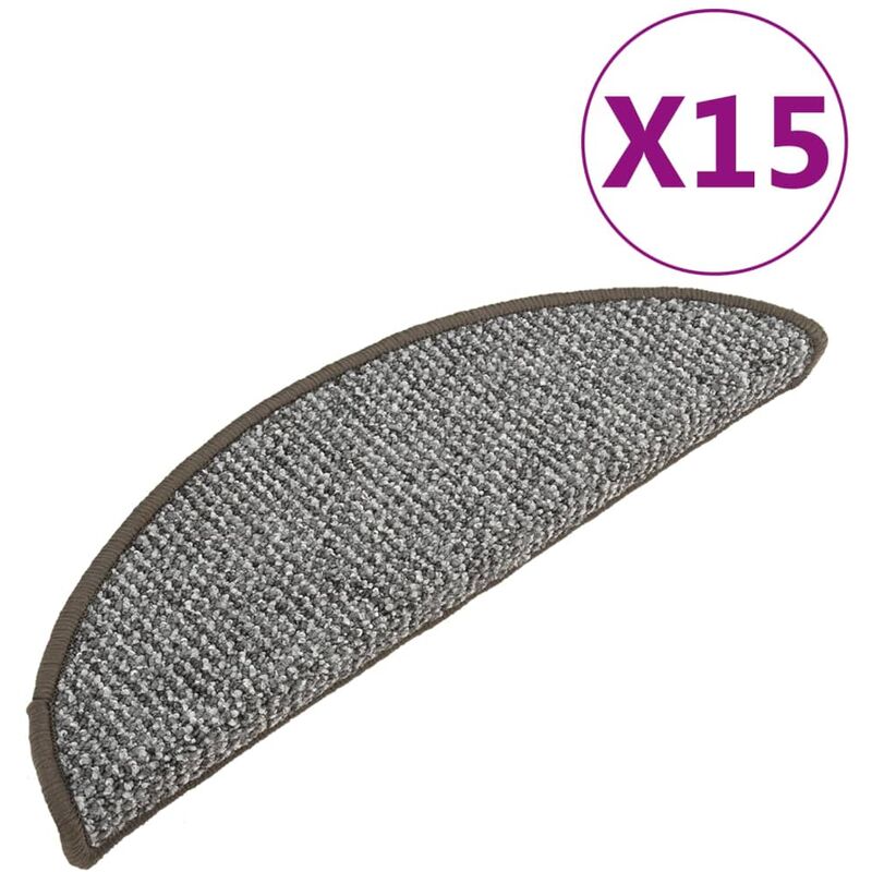 

Alfombras de peldaños de escalera 15 uds gris 56x20 cm - Gris - Vidaxl