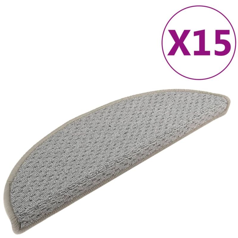 

Alfombras de peldaños de escalera 15 uds gris 56x20 cm - Gris - Vidaxl