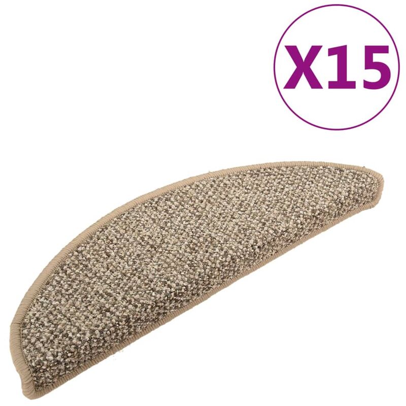 

Alfombras de peldaños de escalera 15 uds marrón 56x20 cm - Marrón - Vidaxl