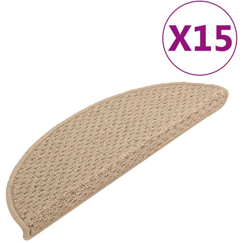 

Alfombras de peldaños de escalera 15 uds marrón claro 65x25 cm - Marrón - Vidaxl